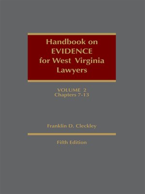 cover image of Handbook on Evidence for West Virginia Lawyers